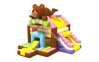 활주를 가진 쾌활한 높은 안전 아이 팽창식 점프 집 소형 뚱뚱한 곰