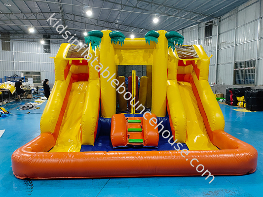 PVC 4x4x3m 부풀이용 콤보 작은 반짝이는 집 아이 슬라이드와 반짝이는 성