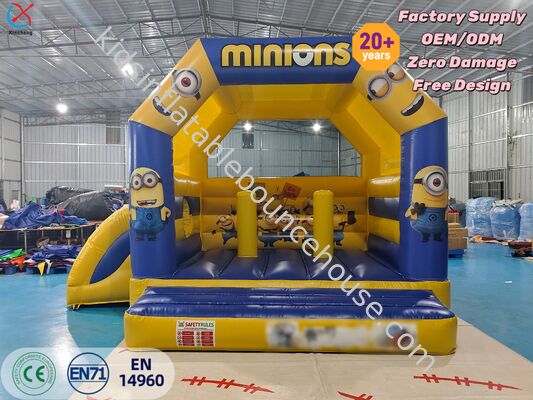 Commercial Minions Inflatable Bounce House with Slide and Obstacles Small Size
