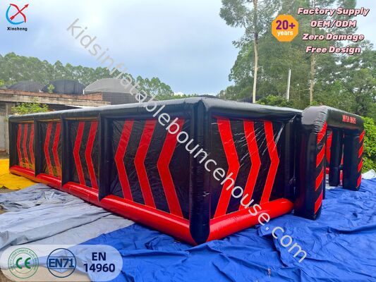 상업용 메가 팽창 수 있는 미 Maze Labyrinth Black-Red Inflatable Maze 게임 이벤트